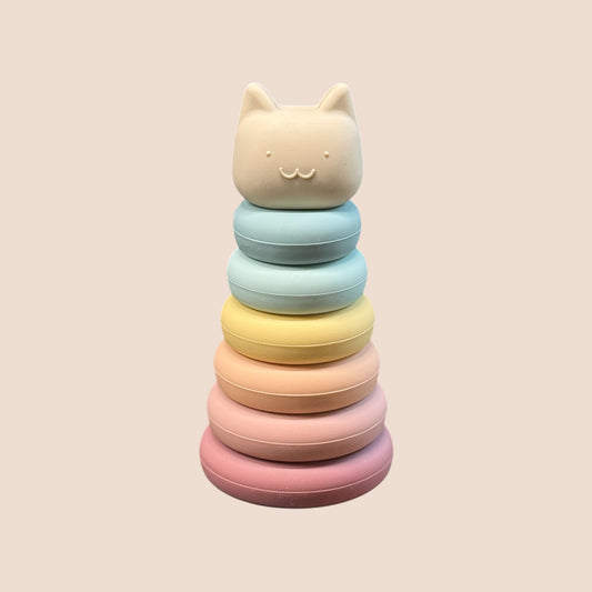Stack & Purr Silicone Baby Stacking Toy
