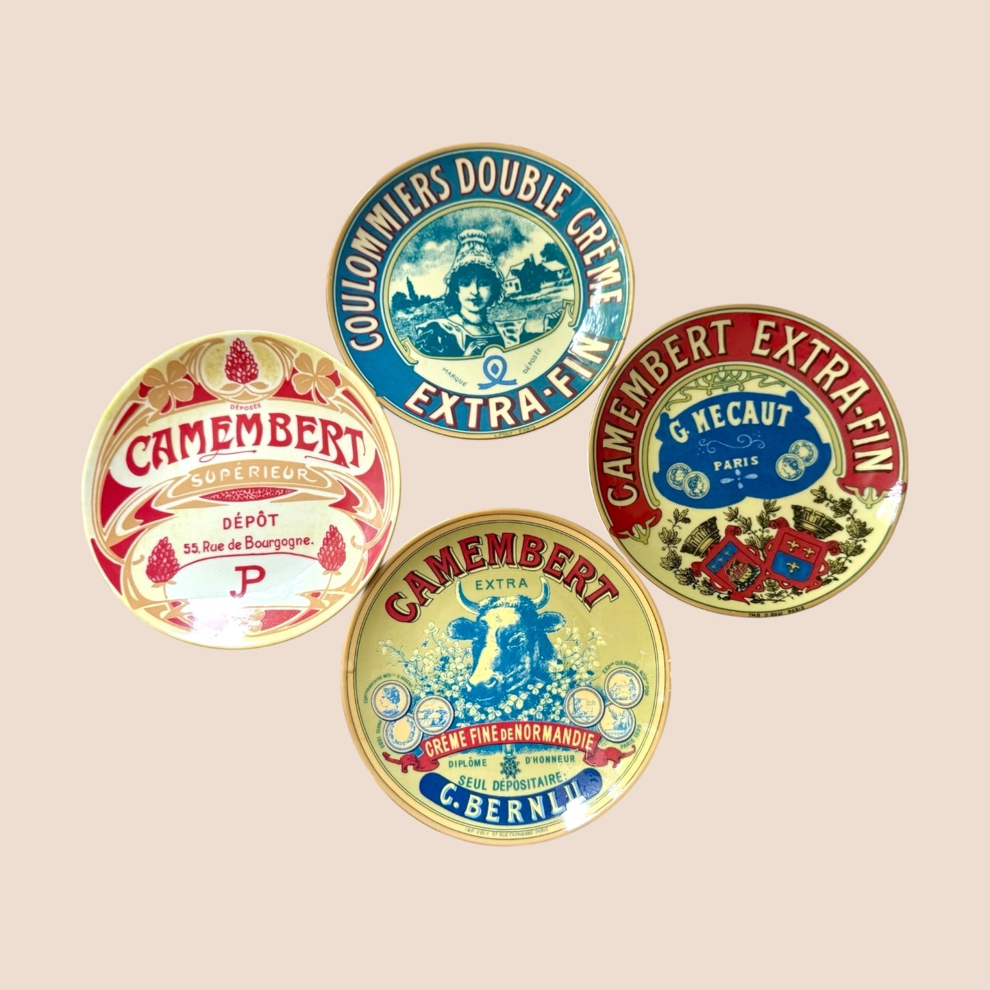 Fromage Charm Side Dish Set – Vintage French Cheese Plates