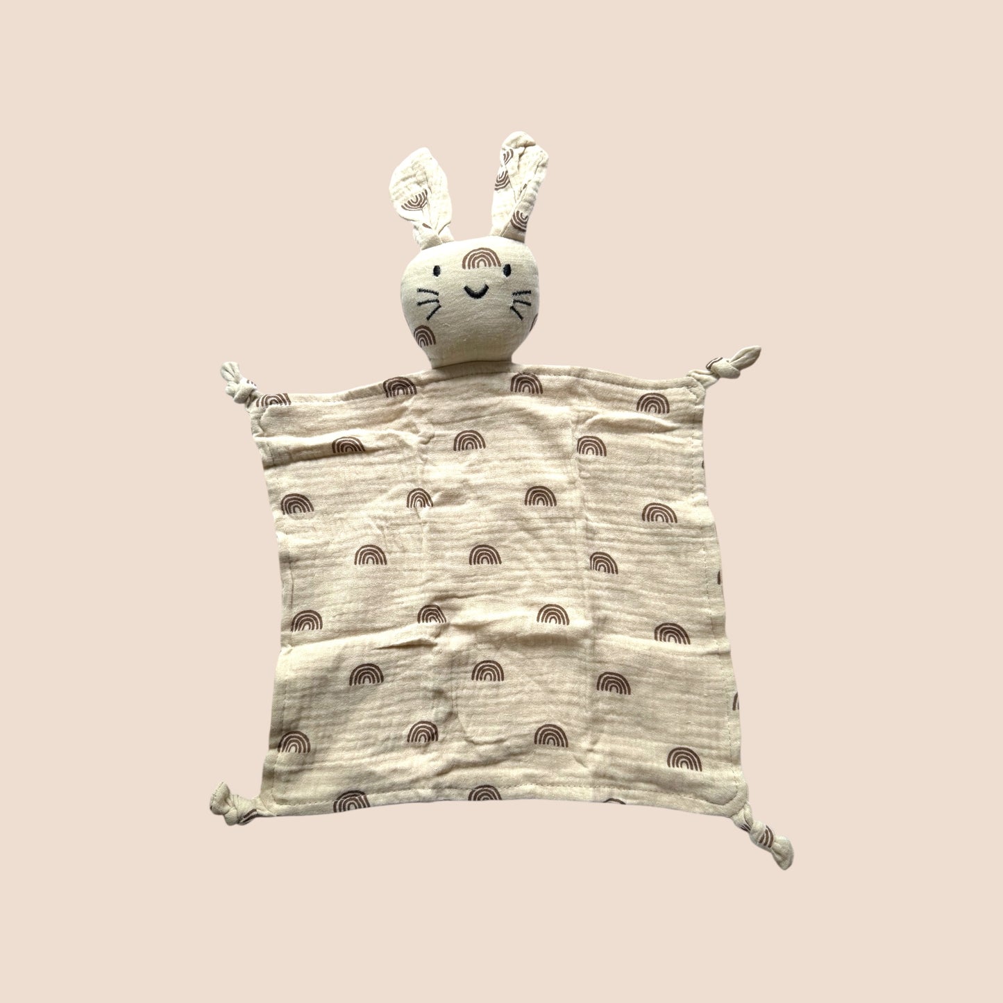 Rainbow Bunny Comforter – Baby Lovey Blanket with Plush Bunny Head