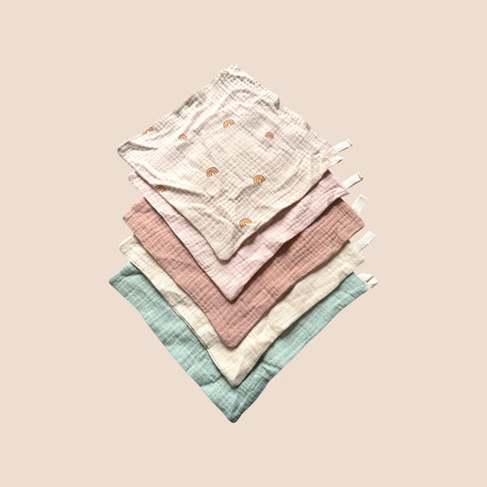 Rainbow Dreams Muslin Cloths – Set of 5