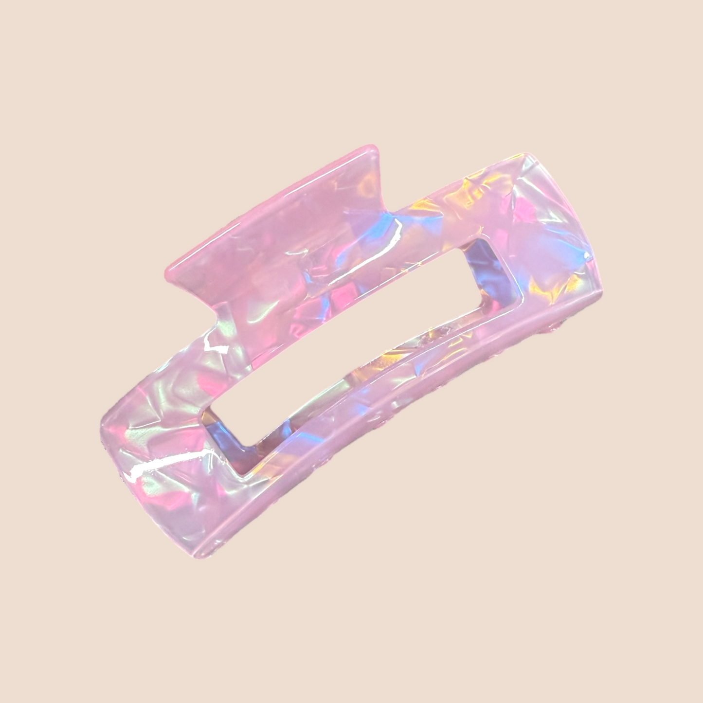 Iridescent Opal Claw Clip (Pink)